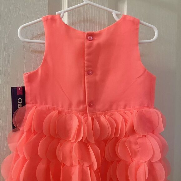 Cherokee Neon Pink Circle Ruffle Tulle Layered Dress Girls Size 3T NWT - Picture 10 of 11